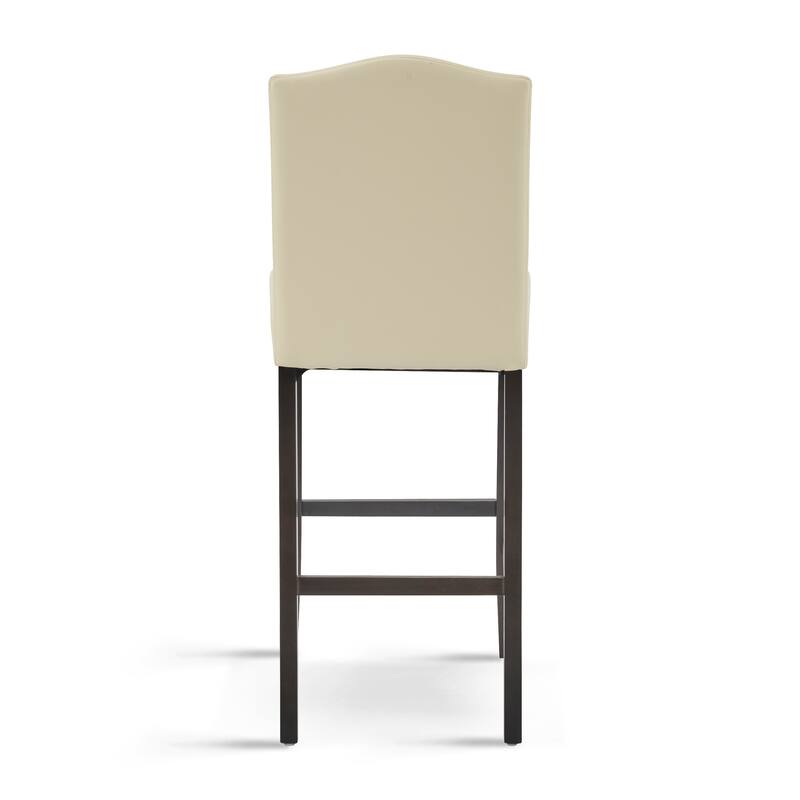 Faux Leather Barstools Set of 2 Counter Height Bar Stools for Kitchen Island