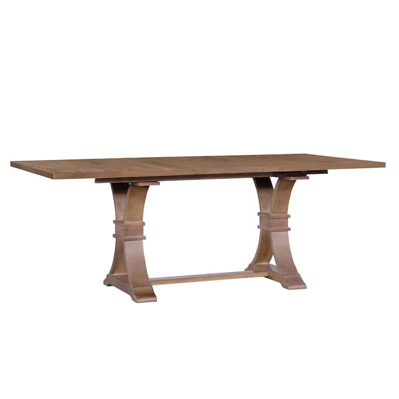 Christopher Knight Home - Rustic Extendable Dining Table with Rubberwood X-Frame Base and Extension Leaf