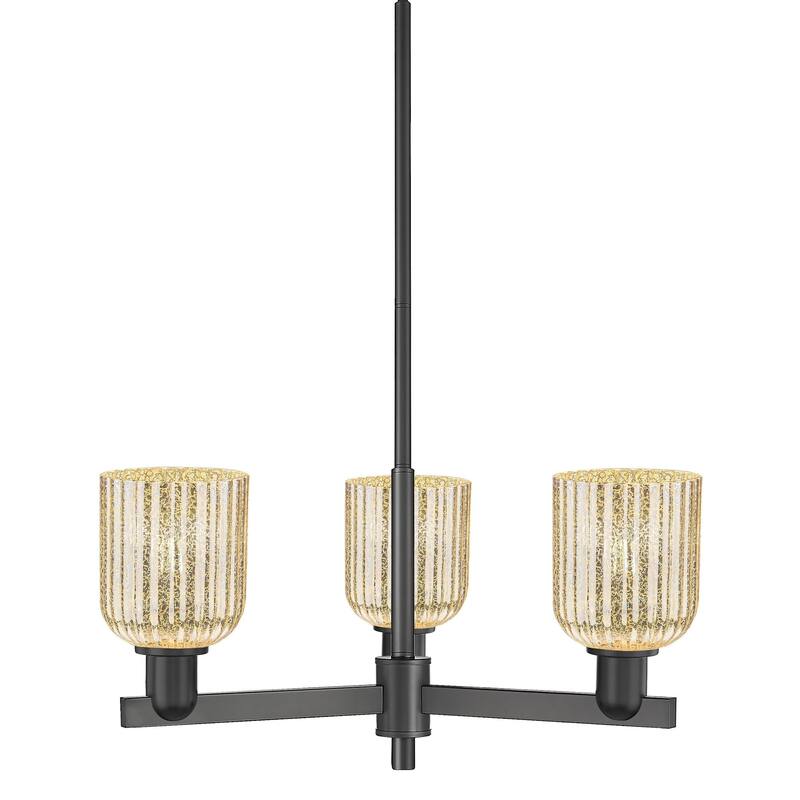 Innovations Lighting 716-3CR-9-18 Bridal Veil Chandelier Bridal Veil 3 - Matte Black / Mercury