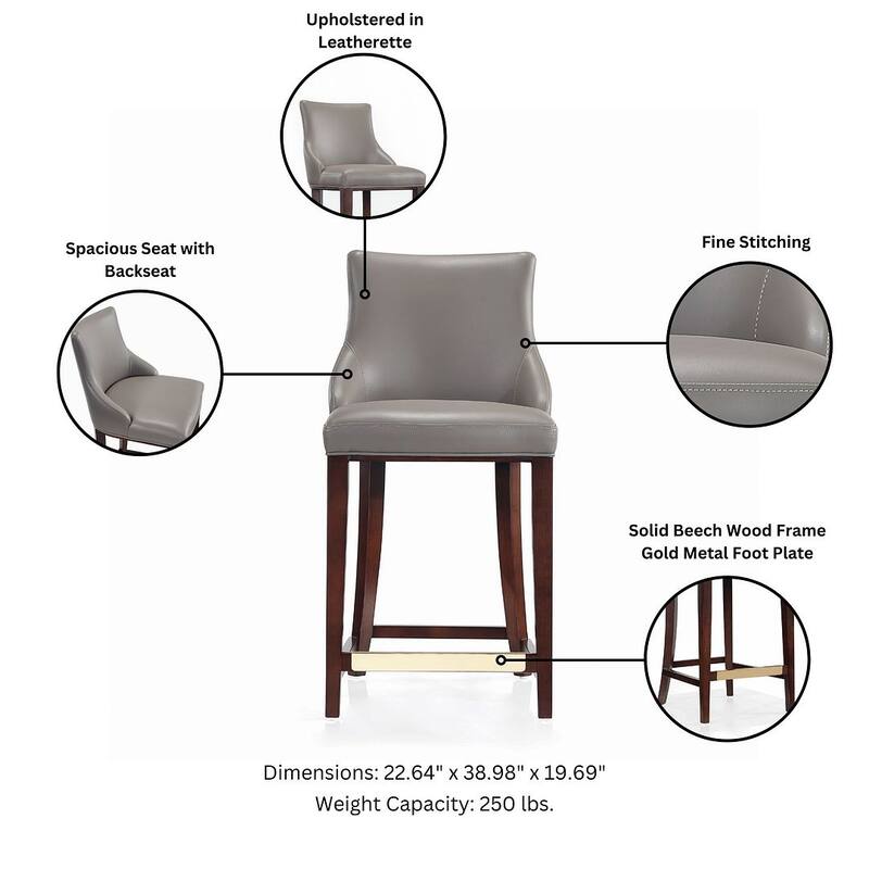 Manhattan Comfort Modern Shubert Upholstered Counter Stool