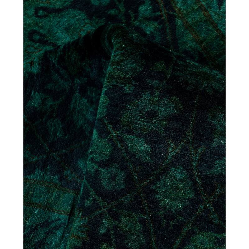Overdyed One-of-a-Kind Hand-Knotted Area Rug - Black - 3' 1" x 8' 3"