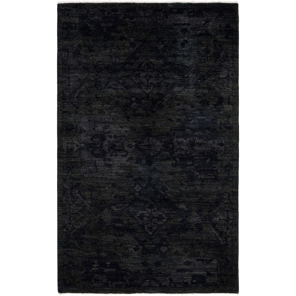 Overdyed One-of-a-Kind Hand-Knotted Area Rug - Black - 4' 1" x 6' 3"