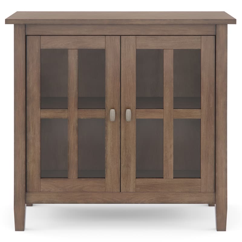 WYNDENHALL Norfolk SOLID WOOD 32 inch Wide Transitional Low Storage Cabinet - 32"w x 14"d x 31" h
