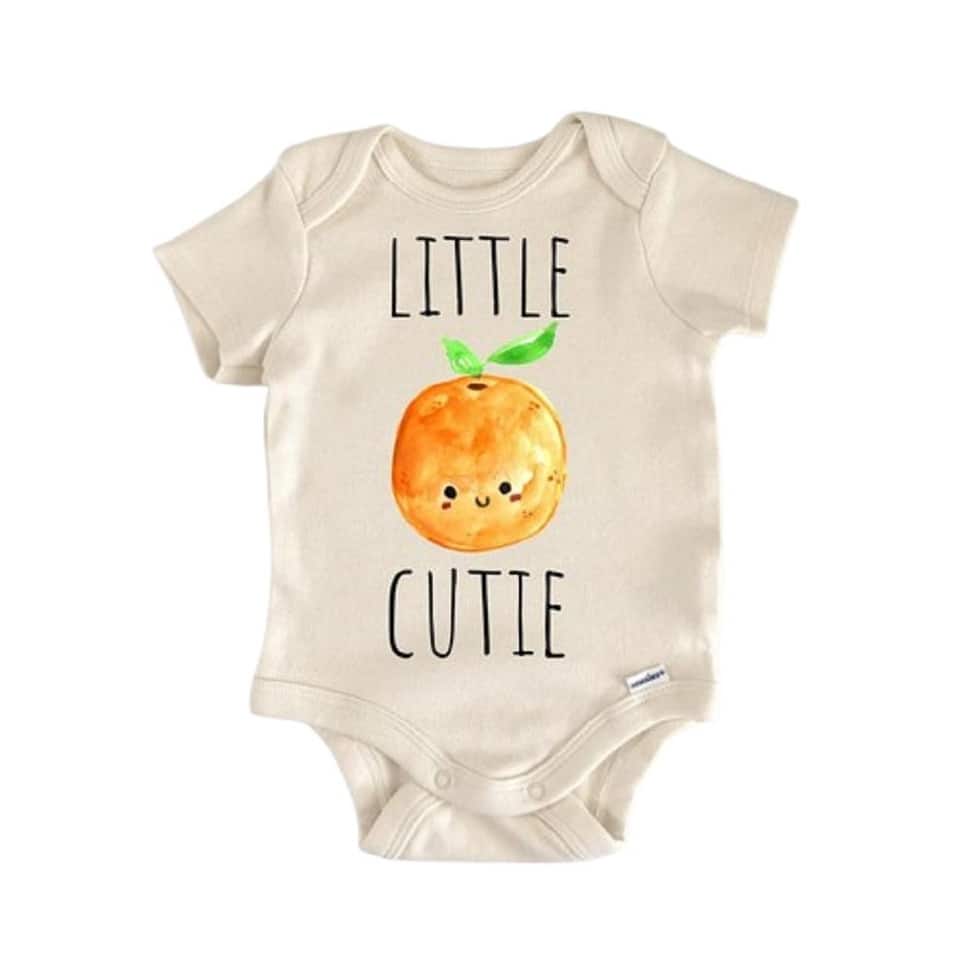 Little Cutie Orange Fruit - Baby Boy Girl Clothes Infant Bodysuit Funny Cute Newborn