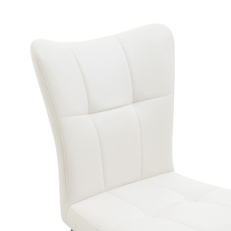 Set Of 2 High-Back Dining Chairs With Ergonomic Design: Wrought Iron Frame, Leather Seat, And High-Rebound Sponge Cushions