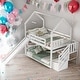 preview thumbnail 2 of 18, Twin over Twin House Bunk Bed with Convertible Slide,Storage Staircase,White