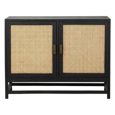 Khloe 42" Exotic Wood and Rattan 2-Door Sideboard