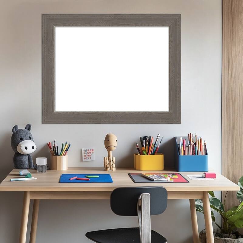 Amanti Art Alta Brown Grey Framed Dry Erase Magnetic Board