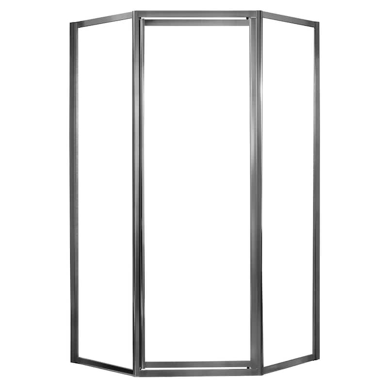 CRAFT + MAIN TDNA0570 Tides 70" High x 59" Wide Framed Shower - Brushed Nickel / Clear Glass