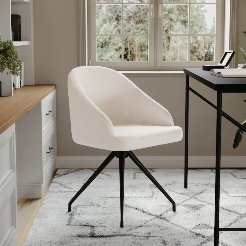 Martha Stewart Upholstered Stationary Swivel Home Office Chair
