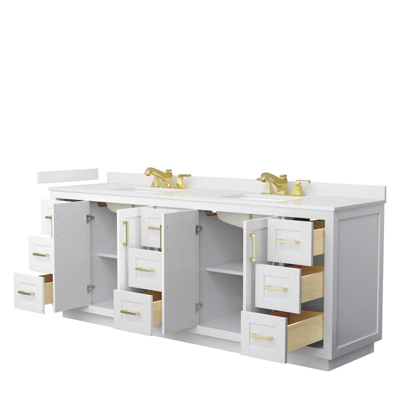 Miranda 84-inch Double Vanity, Quartz Top