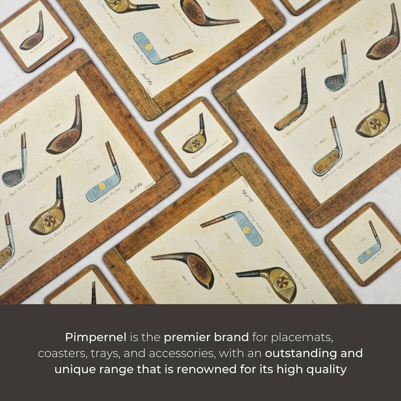 Pimpernel Set of 6 A History of Golf Coasters - 4 Inches Sq.