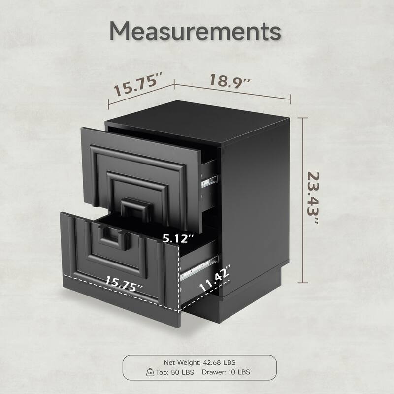 COZAYH Sculptural Mid-Century Modern Dresser & Nightstand with Geometric Square Pattern, Contemporary Chest and Bedside Table