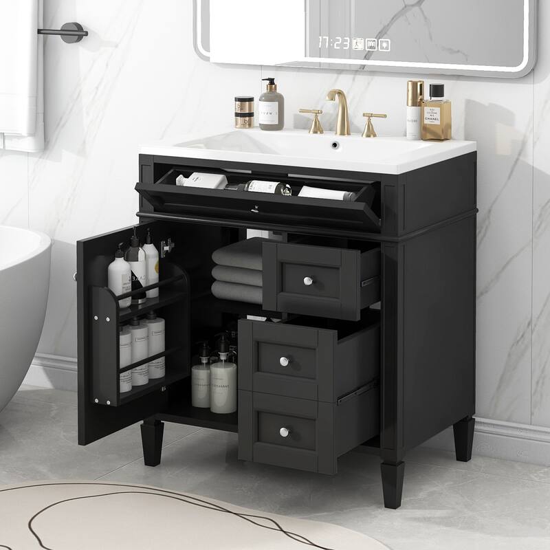 30"Wall Mounted Bathroom Vanity with Resin Sink