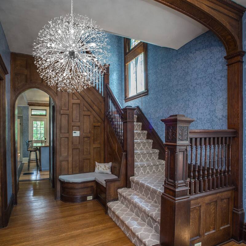 Contemporary 16/20/24/30-Light Glam Oversized Firework Crystal Sputnik Chandelier Dandelion Pendant Light, Includes Bulbs