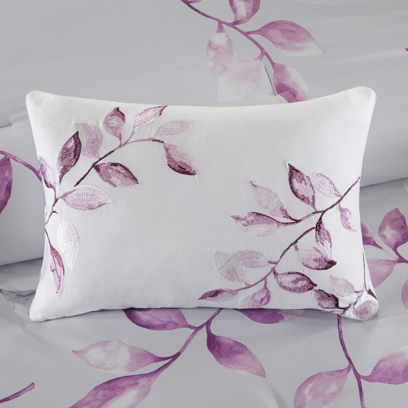 Madison Park Essentials Eden Purple Printed Complete Comforter Set with Cotton Bed Sheets