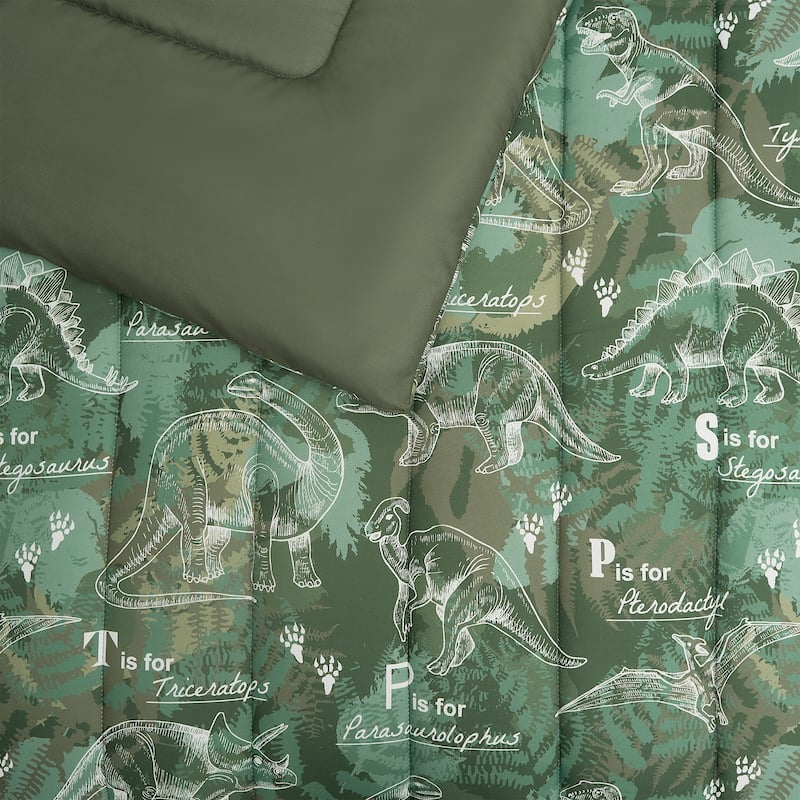 ALEX + BELLA Dino Forest Green Microfiber Comforter Set