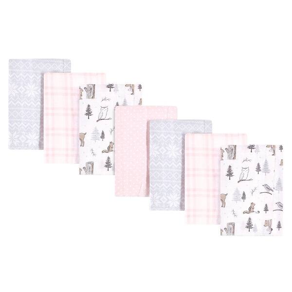 slide 1 of 1, Hudson Baby Infant Girl Cotton Flannel Burp Cloths, Winter Forest, One Size - Winter Forest - One Size One Size - Winter Forest