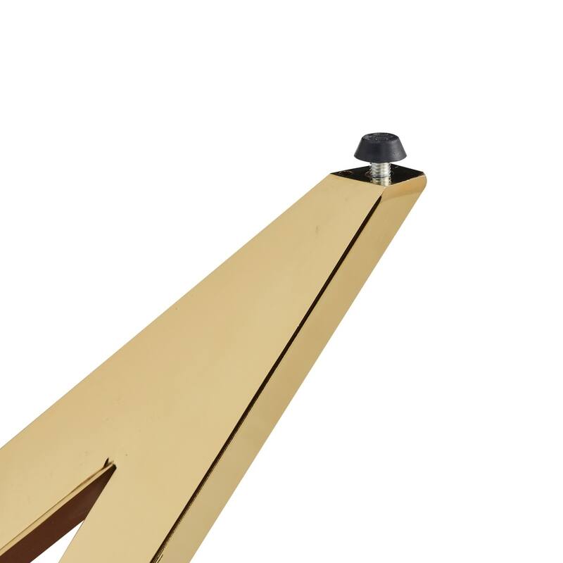 37" Modern Round Dining Table with Triangular Metal Legs