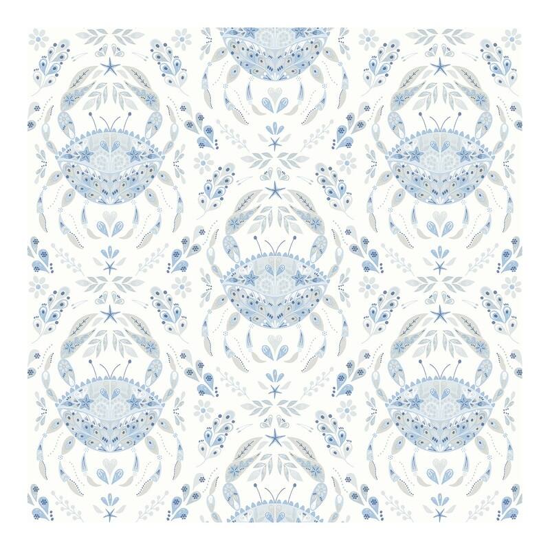 Chesapeake Annapolis Light Blue Crustacean Wallpaper - 20.5 x 396 x 0.025