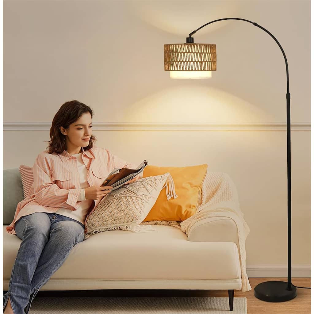 Dimmable Arc Floor Lamp with Remote