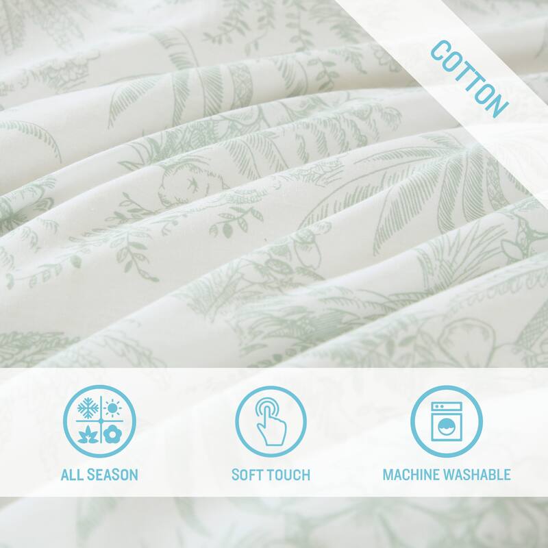 Tommy Bahama Pen And Ink Cotton Green Duvet Cover Set