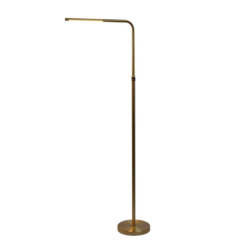 Brassed Gold Floor Lamp with On/Off Switch Adjustable Led Round Base