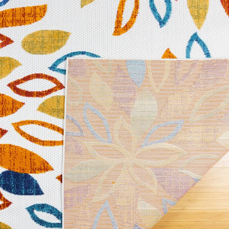 Gertmenian Kalari Modern Bold Multicolored High-Low UV Protected Polypropylene Woven Indoor/ Outdoor Area Rug Collection