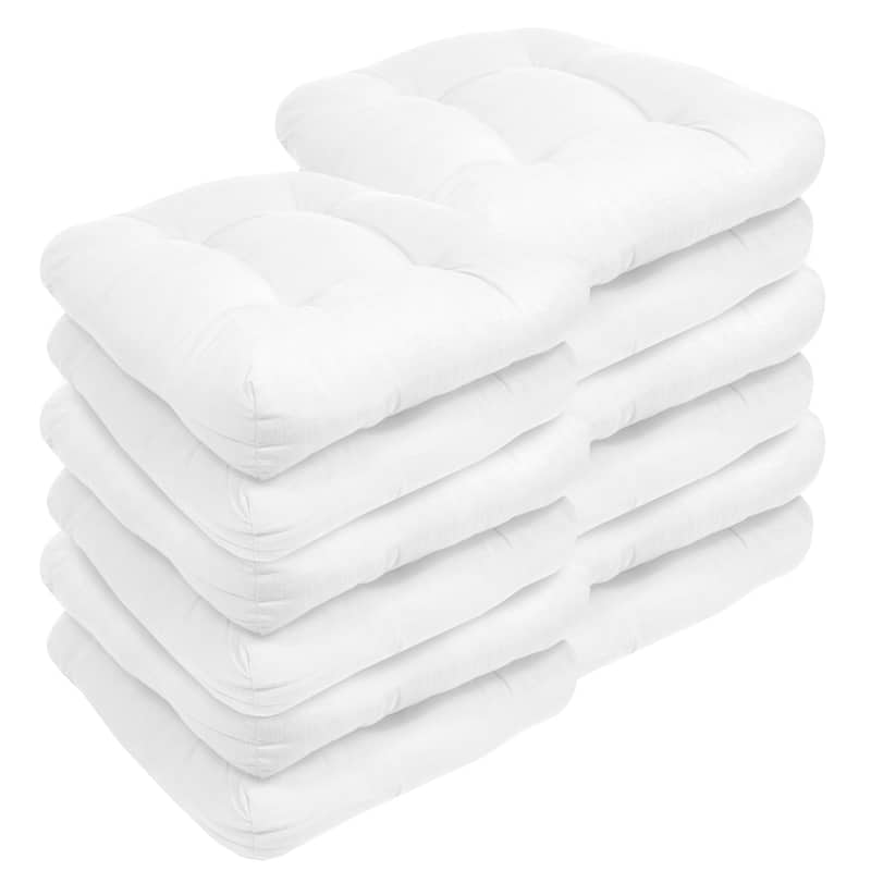 Sweet Home Collection Patio Cushions Outdoor Chair Pads Thick Fiber Fill Tufted 19" x 19"