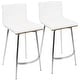 preview thumbnail 4 of 28, Mason Contemporary Swivel Counter Stool Upholstered in Faux Leather (Set of 2) - N/A