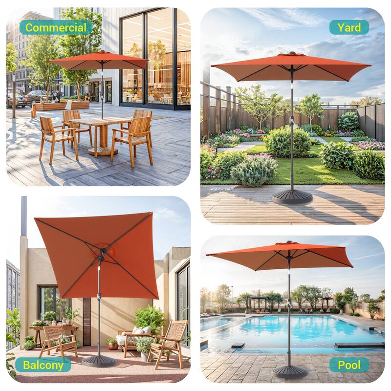 BONOSUKI 6.5x6.5Ft Patio Market Umbrella Weather-Resistant Frame