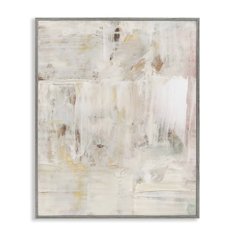 Stupell Natural Abstract Pattern Framed Giclee Art Design By Victoria Barnes - 16 x 20 - Grey