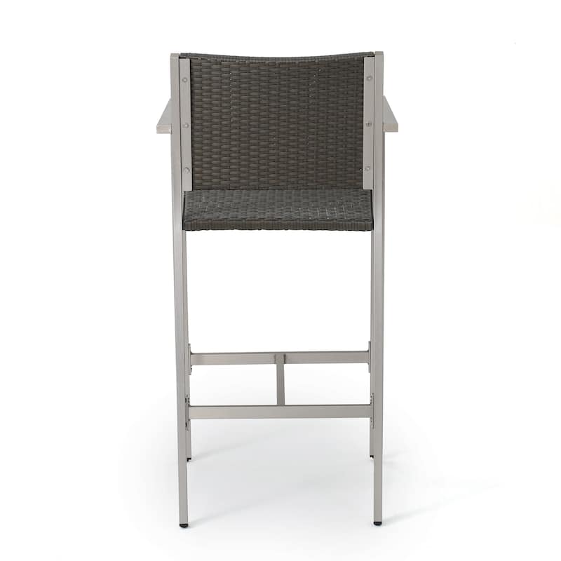 Cape Coral Outdoor 3-piece Wicker Bar Set with Wicker Table Top by Christopher Knight Home