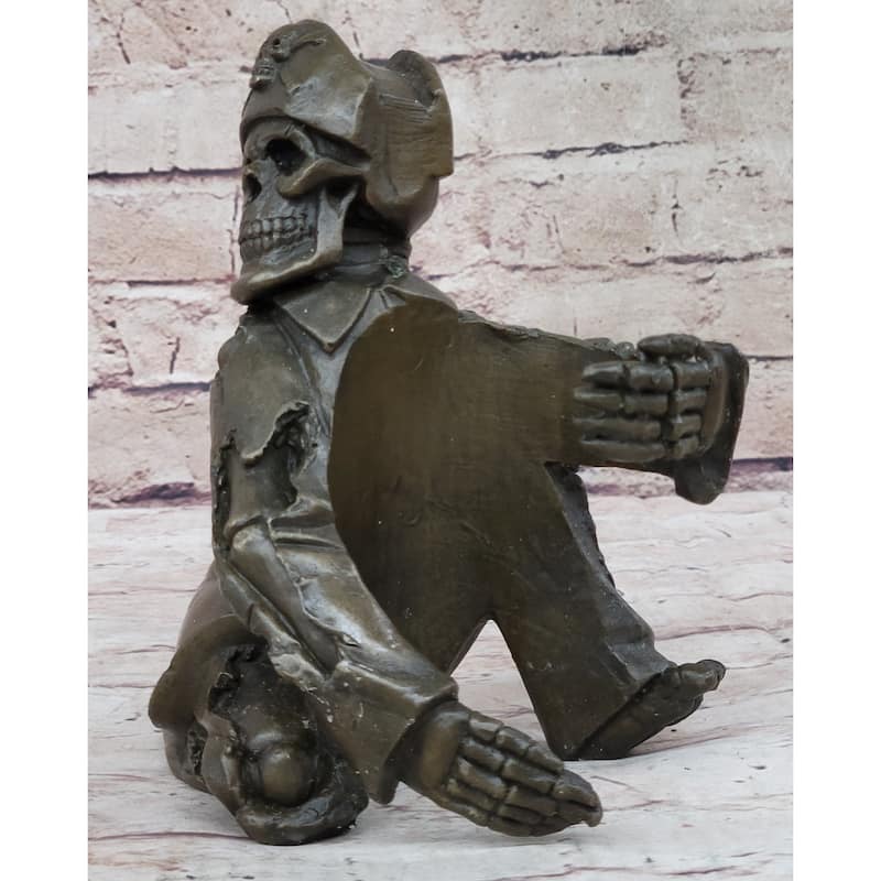 Pirate Skeleton Wine Holder Bronze Statue Sculpture Figurine Home Decor