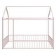 preview thumbnail 3 of 20, Full Size Metal House Bed Frame with Fence and Roof for Kids and Teens