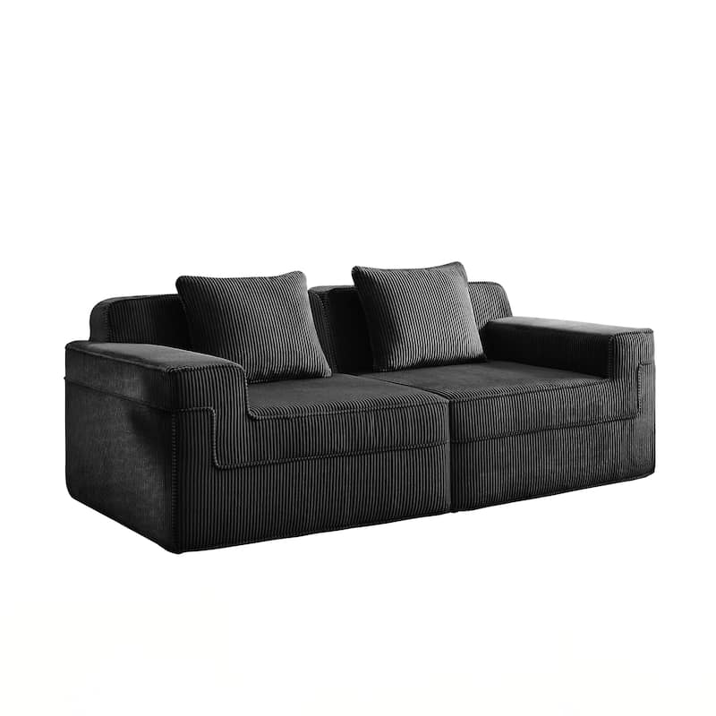Modular 2 Seat Loveseat Boneless Sofa, Cloud Sectional Couch with Deep Seat