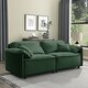 2 Piece Pebbled Leather Sofa Set Velvet Upholstery Couch Set for Living ...