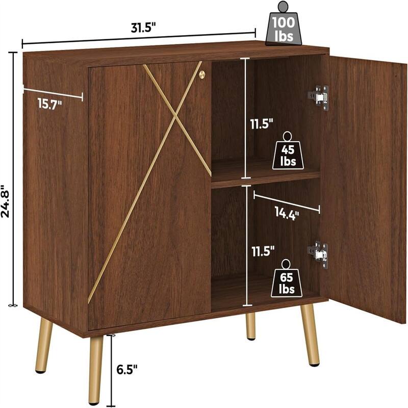 Modern Buffet Cabinet - 15.7"D x 31.1"W x 31.5"H