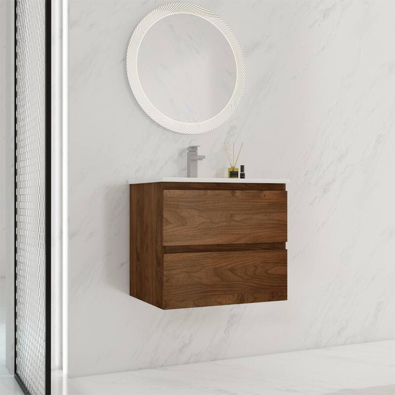 BNK 24"/30"/36'' Single Sink Bathroom Vanity with Two Soft Close Drawers