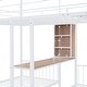 preview thumbnail 25 of 24, Full Over Twin & Twin Triple Bunk Bed with Drawers, Multi-Functional Metal Frame Bed with Desks and Shelves in the Middle