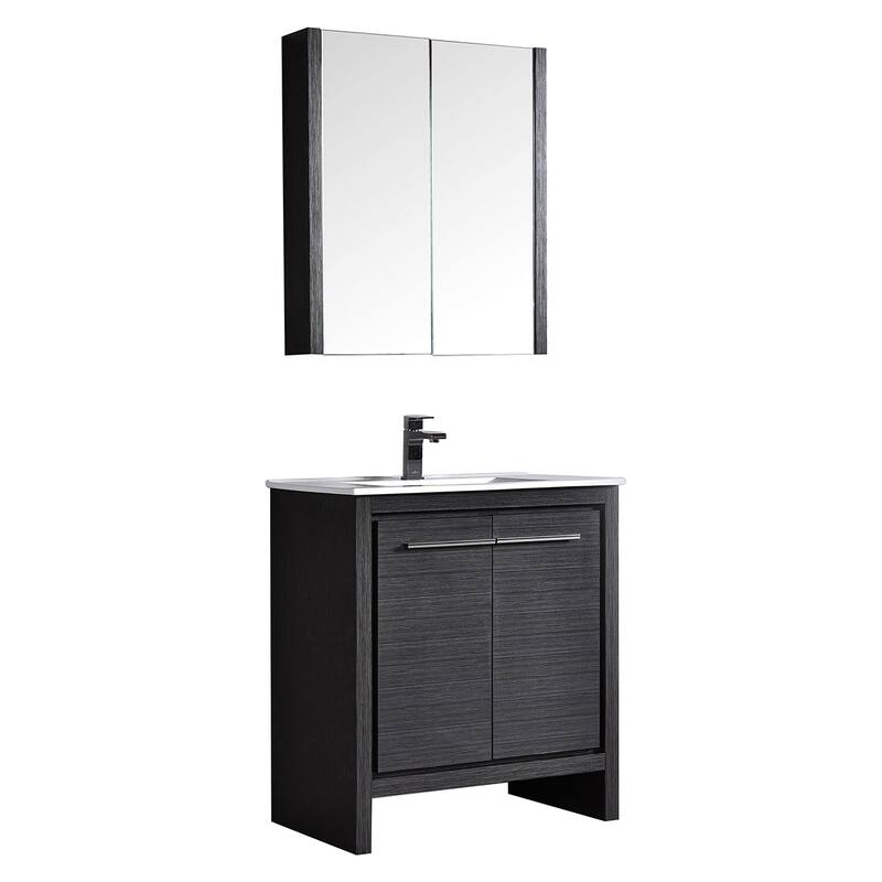 Solid Wood Bathroom Vanity with Mirror Medicine Cabinet