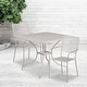 preview thumbnail 4 of 23, 35.5-inch Square Steel 3-piece Patio Table Set with Square Back Chairs Light Gray