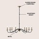 preview thumbnail 29 of 45, 34.75" 6-Light Iron LED Chandelier, by JONATHAN Y