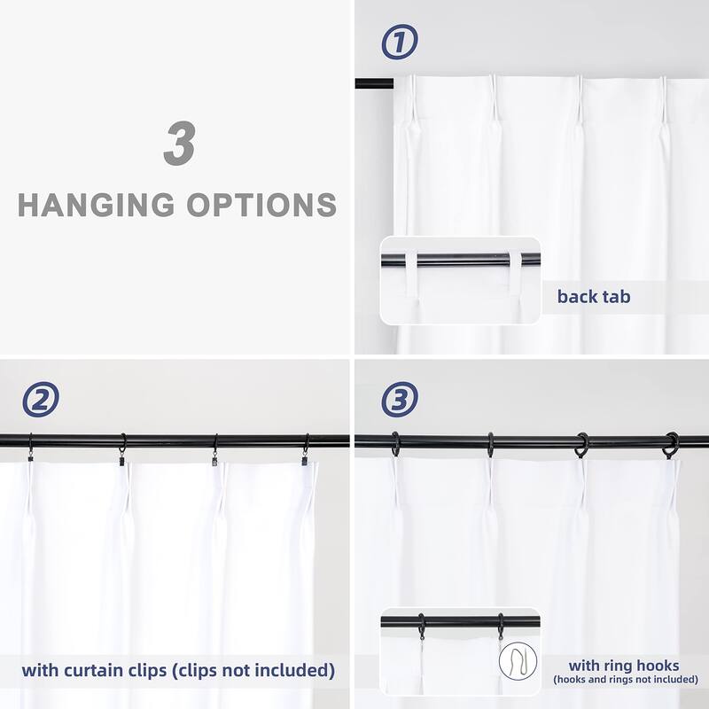 DriftAway Pinch Pleat Faux Linen Textured Blackout Curtains