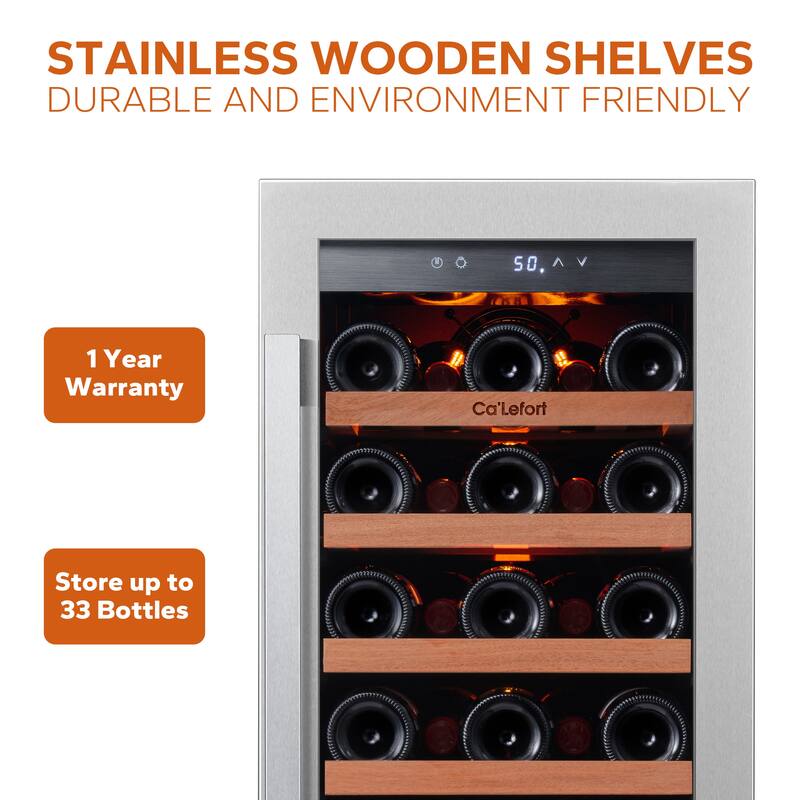 15 inch 33 Bottle Built-in Wine Cooler