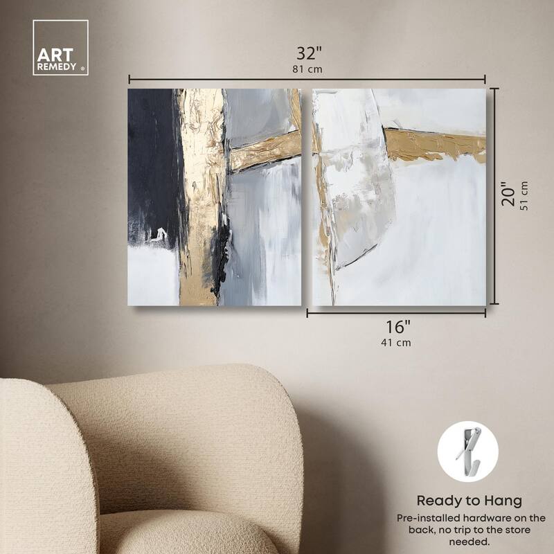 Cracks of Creation II Canvas Set of 2 by Art Remedy, Gallery Wrapped