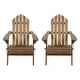 preview thumbnail 22 of 32, Hollywood Outdoor Outdoor Acacia Wood Foldable Adirondack Chairs (Set of 2) by Christopher Knight Home