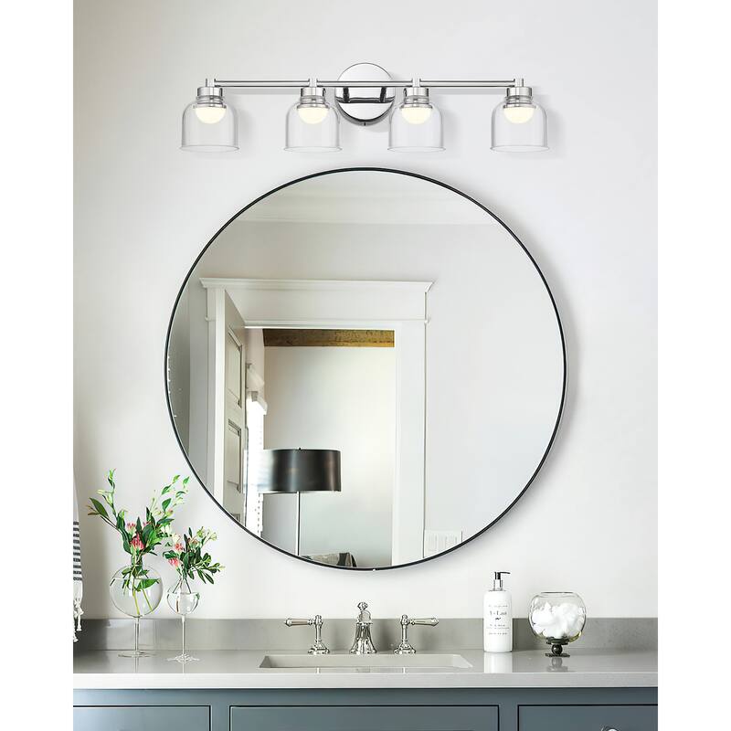 3/4/5-Light 15W LED Bathroom Vanity Light, Dimmable, Chrome