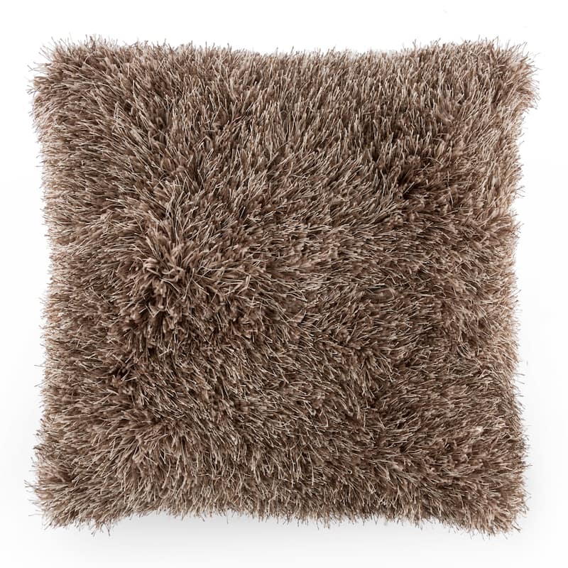 Oversized Floor or Throw Pillow Square Shag FauxFur by Windsor Home - Mocha