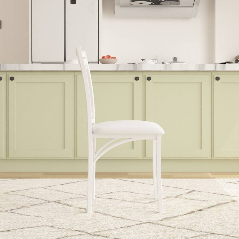 VECELO Metal Dining Chairs Set of 4 PU Leather Dining Chairs Set with X-Shaped Backrest for Kitchen & Dining Room Chairs